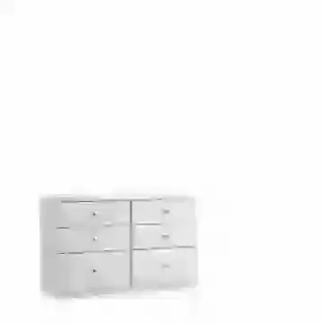 Luxury 6 Drawer Deep 45" Twin Chest White, Ivory, Grey